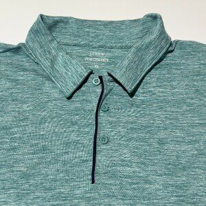 JCrew Men's Performance Polo XL Green Short Sleeves Stretch Golf EUC Style AU609